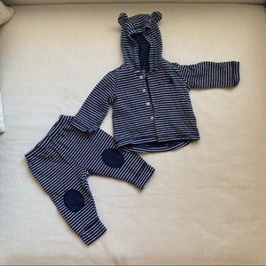 Gap blue and white stripe Baby outfit